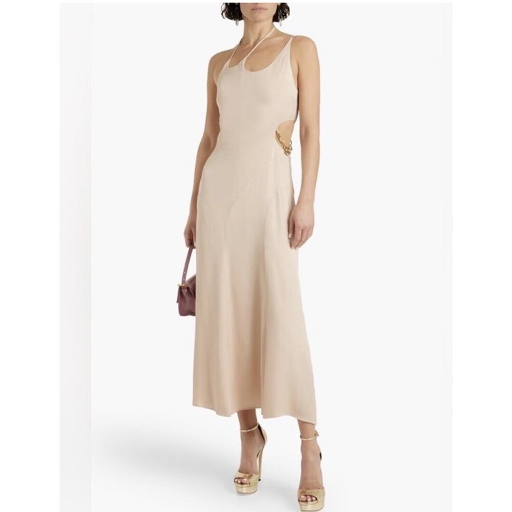 Jonathan Simkhai Sleeveless Chain Detail Dress Size 6 Women’s Sand